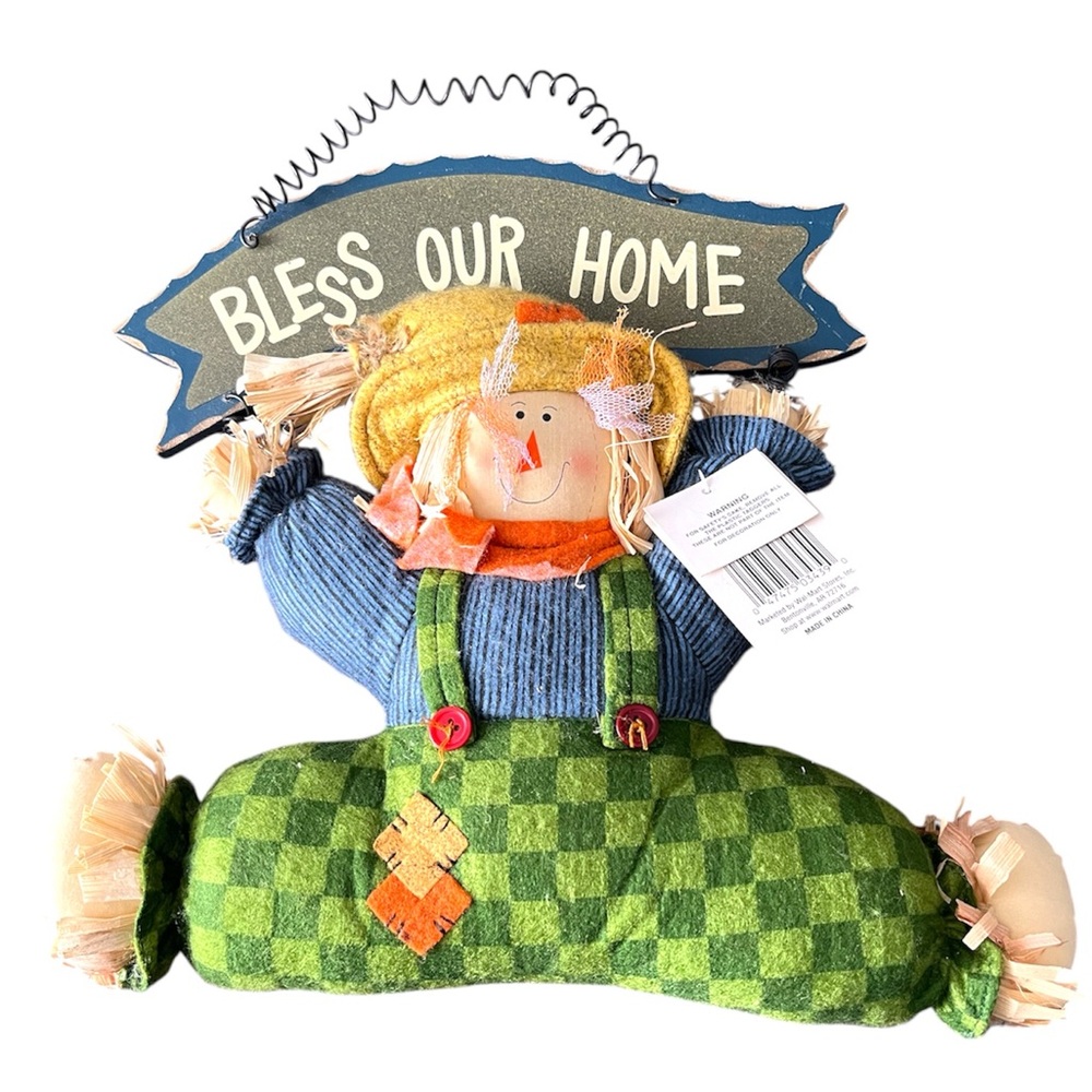Fall Scarecrow Wall Decor Set - Welcome & Bless Messages - Picture 3 of 10